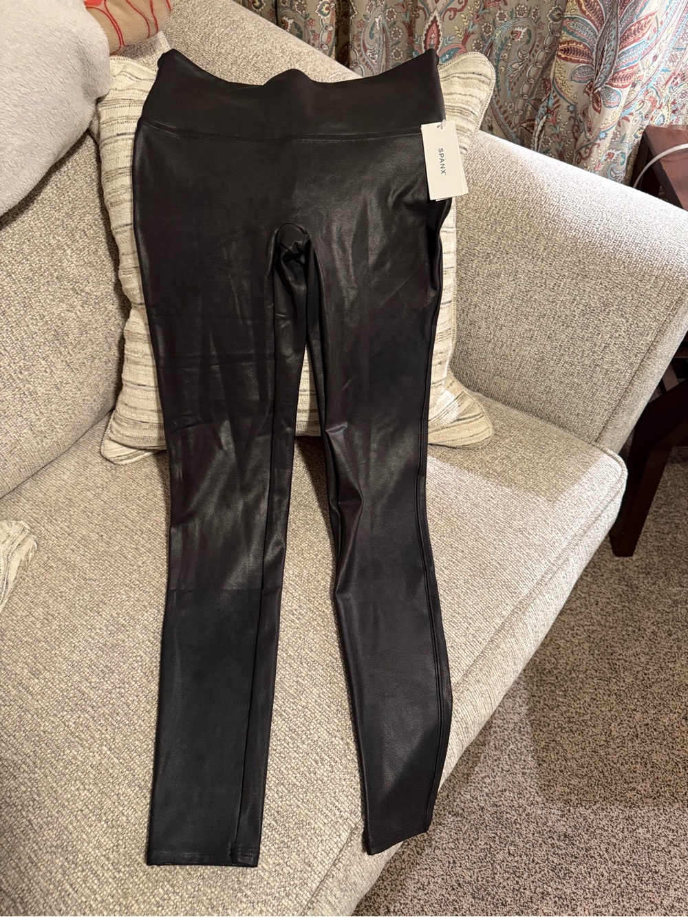 SPANX Black Faux Leather Leggings